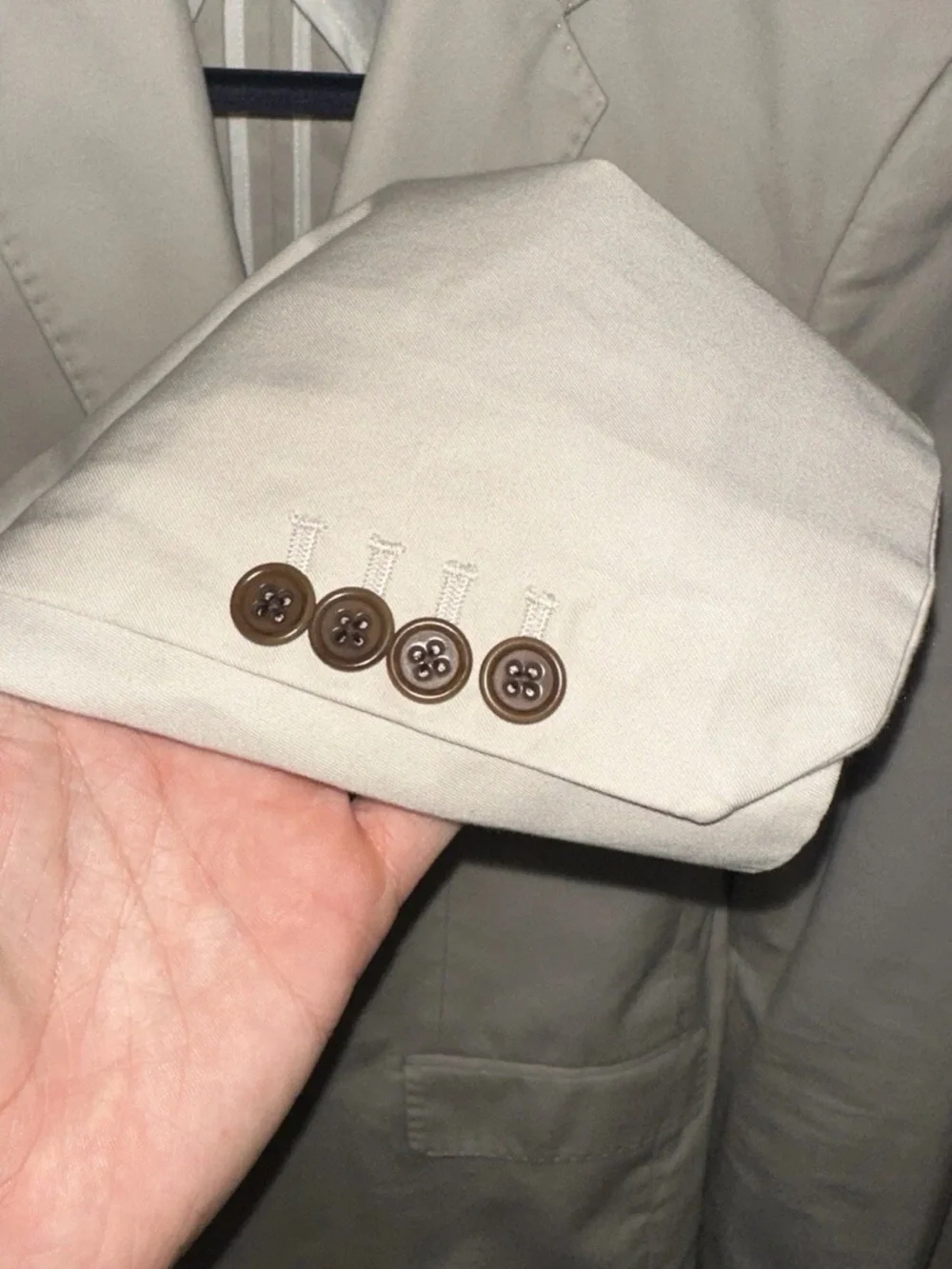 Shipley & Halmos Ivory Cotton Blazer Sport Coat Men’s 40 Tailored 2 Button
